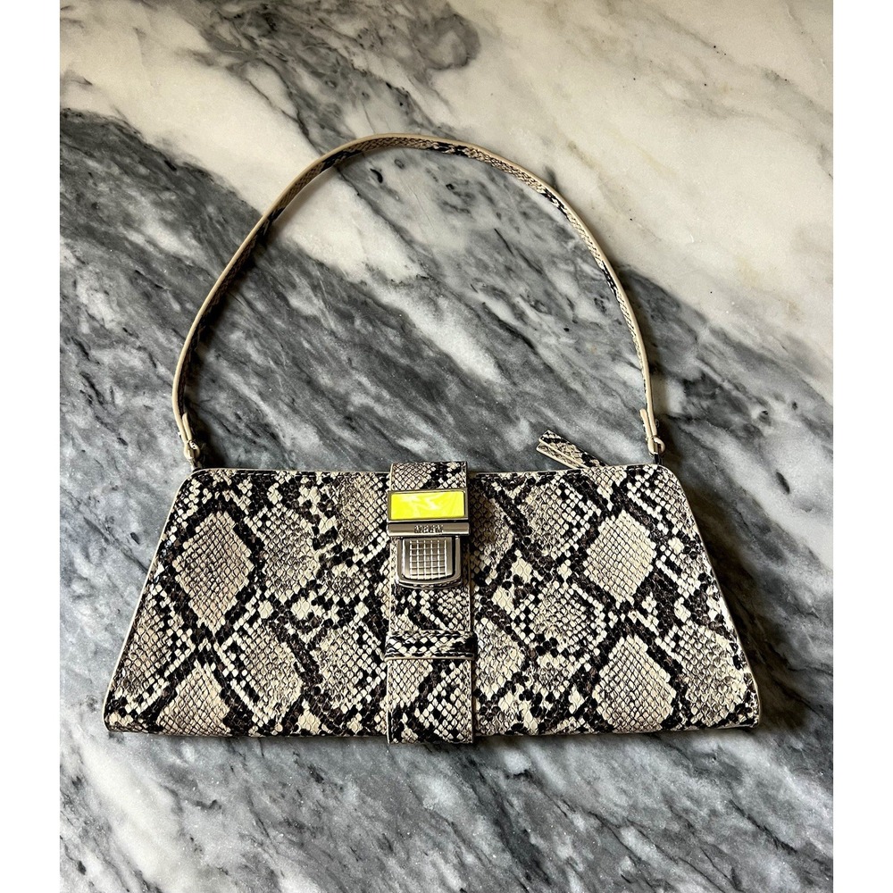 MSGM Leather Bag Snakeskin Embossed Purse